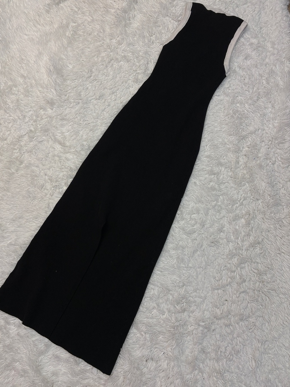 DISSH Signature Black White Contrast Midi Long Knit Tank Dress - Picture 6 of 7
